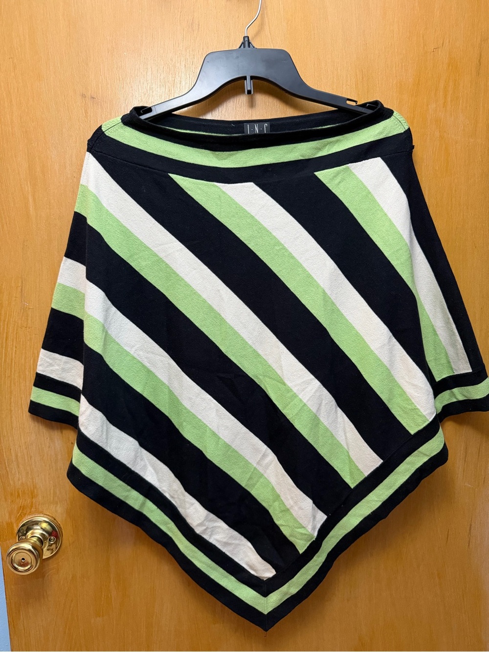 INC International Concepts Lime Green and Black Striped Top